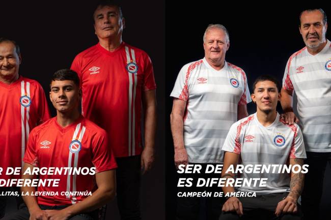 Umbro presentó las nuevas camisetas de Argentinos Juniors