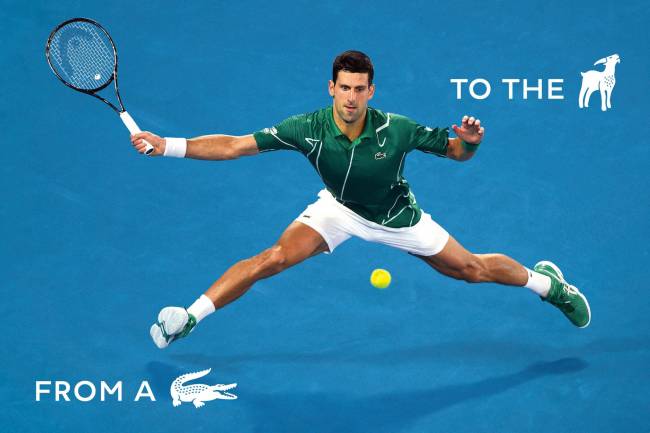 Lacoste changed its logo in a special collection dedicated to Novak Djokovic