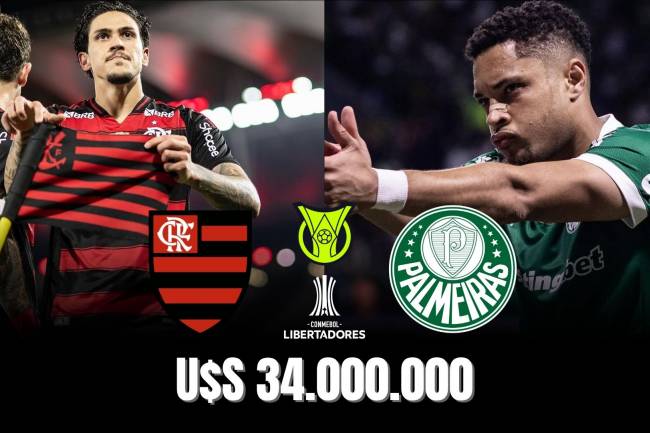 Flamengo y Palmeiras se disputan más de 30 millones de dólares en premios económicos