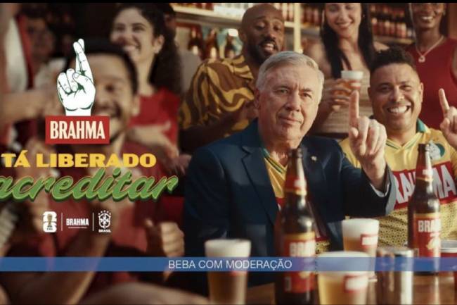 Carlo Ancelotti y Ronaldo protagonizan el nuevo spot publicitario de Brahma