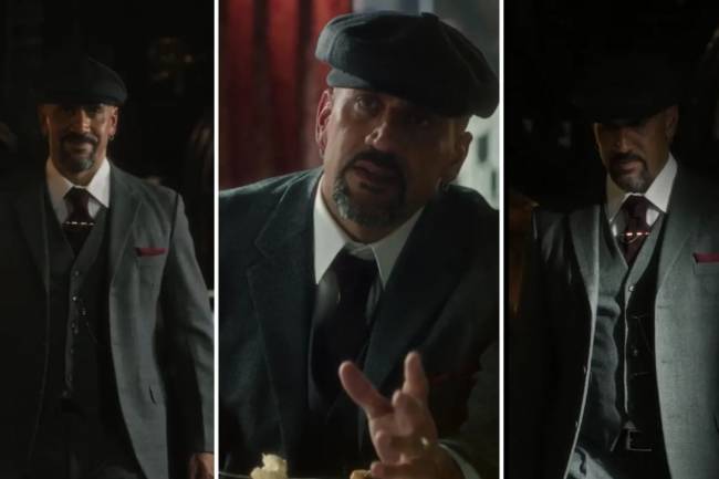 Juan Sebastián Verón promociona el lanzamiento de la película de "Peaky Blinders"