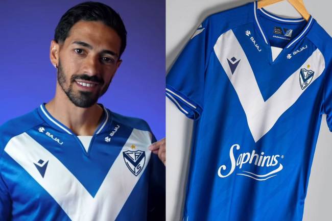 Macron presentó la nueva camiseta de Vélez Sarsfield