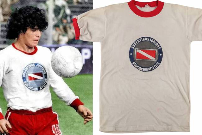 Una de las primeras camisetas de Diego Maradona será subastada