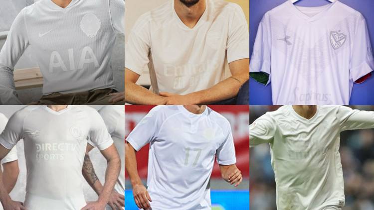 Las camisetas "full-white" en el fútbol mundial