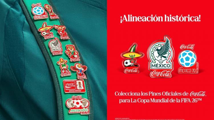 Coca-Cola México rememora los Mundiales 1970 y 1986 con una colección de pines