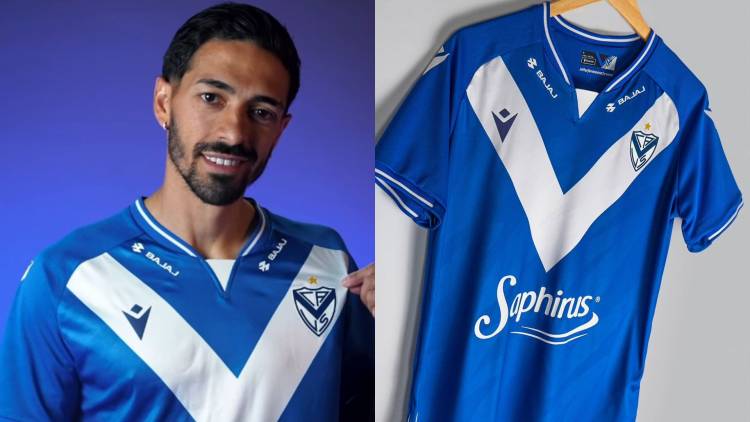 Macron presentó la nueva camiseta de Vélez Sarsfield